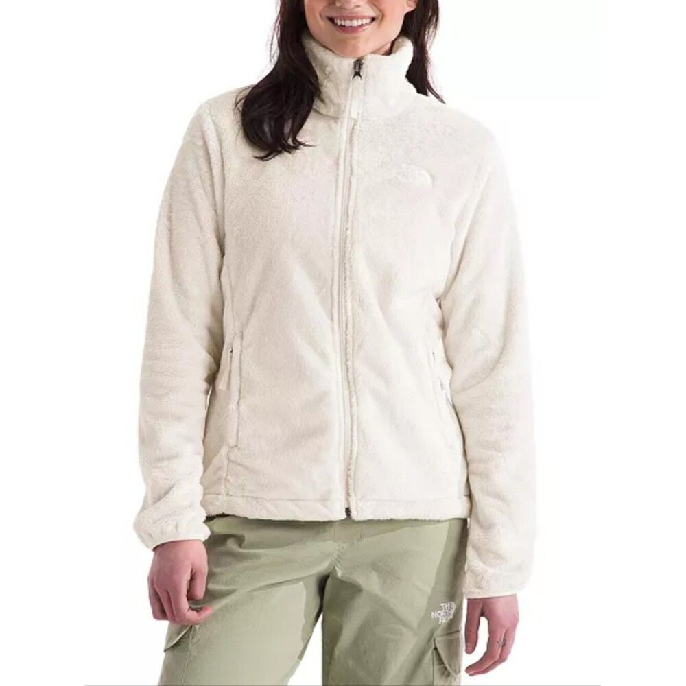 The North Face Cream Zip Front Fleece Jacket Coat, Small